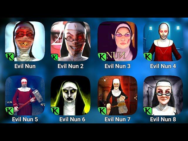 Evil Nun 1, 2, 3, 4, 5, 6, 7 & 8 Full Gameplay || Evil Nun 3 | Granny Gameplay || Granny Horror