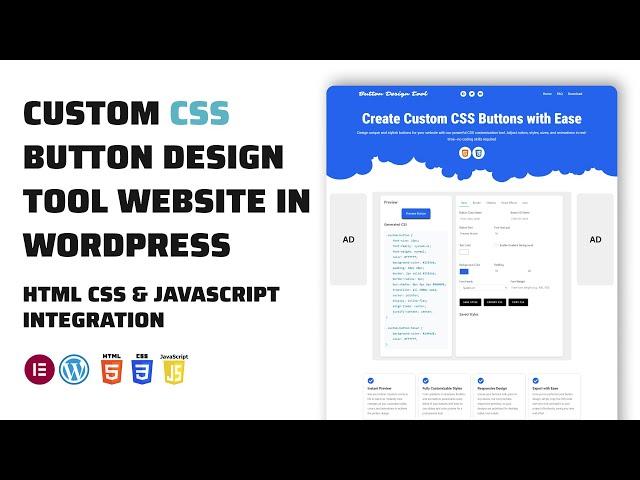Make Advanced Button Design Tool Website in Wordpress | Wordpress Tutorial
