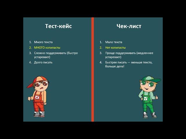 Тест-кейсы VS Чек-листы