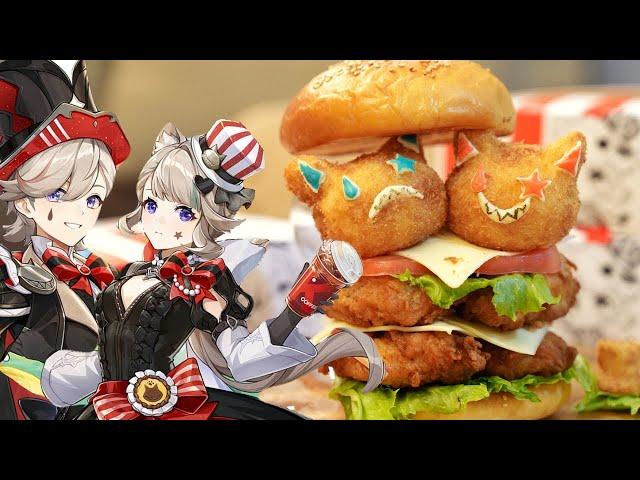 Cooking Lyney & Lynette-Inspired Chicken Burger | Celebrating KFC x Genshin Collab