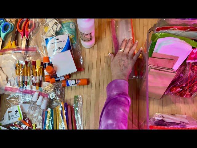 Organizing Craft Supplies! (No talking version) Rummaging through channel props~Unintentional ASMR