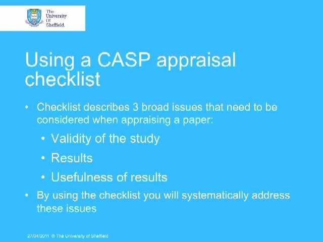 Critical Appraisal with CASP - Part 2