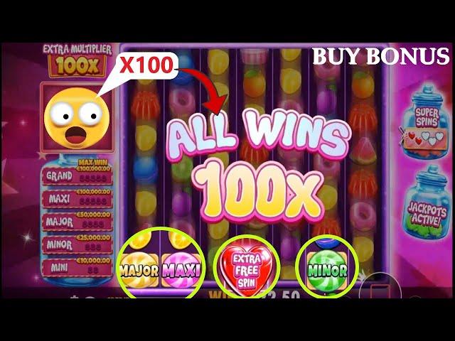  WINNING THE X100 while on FREE SPINS ️Slot CANDY JAR CLUSTERS ️BONUS BUY