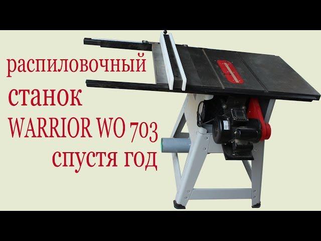 Распиловочный станок WARRIOR WO 703 год спустя. Saw machine after one year.