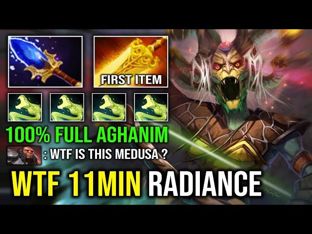 WTF 11Min Radiance Unkillable Solo Mid Medusa 100% Full Aghanim Unlimited Stone Effect Dota 2