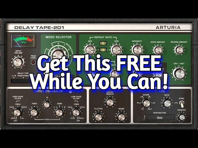 Limited Time Cool FREE Tape Delay VST Plugin - Delay Tape-201 by Arturia - Installation & Review