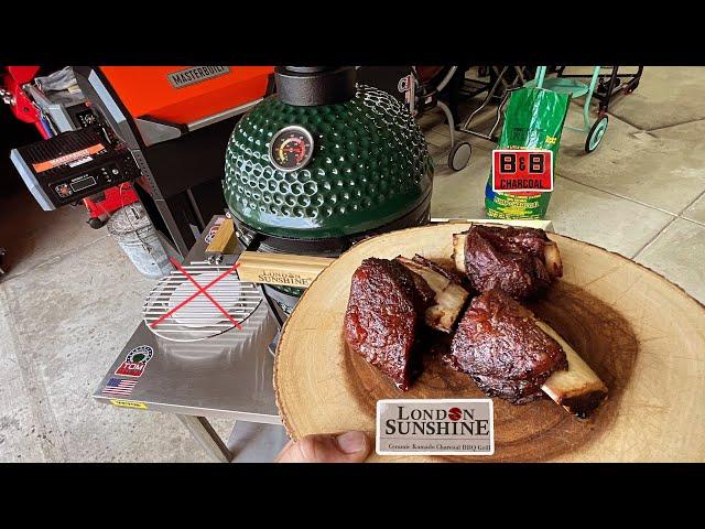 Big Green Egg Portable Kamado, Smoker-Grill Clone / Beef Short Ribs! / How To Modify For Indirect!