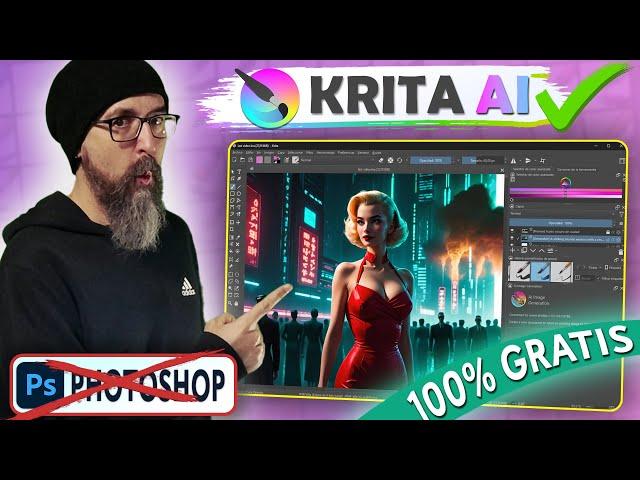 Esta NUEVA IA 100% GRATIS es MEJOR que PHOTOSHOP para CREAR y EDITAR IMAGENES | Tutorial KRITA AI