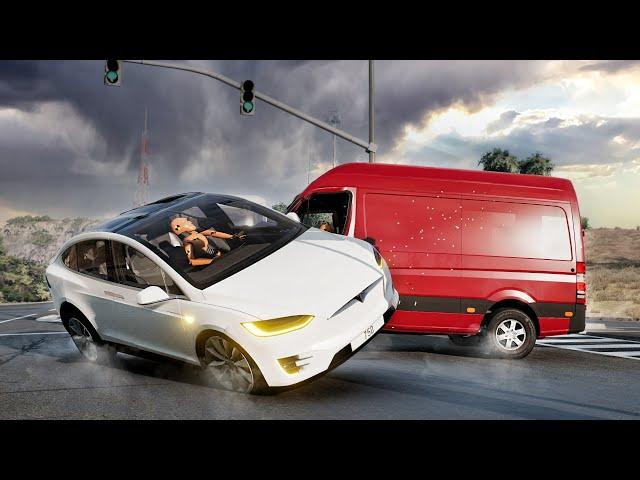 Realistic Crossroad Car Crashes #01 | BeamNG.drive