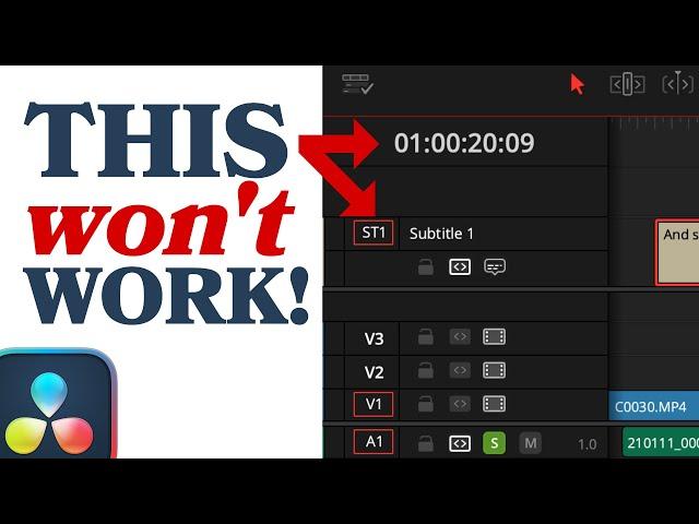 Fix Bad SRT Subtitle TIMING | DaVinci Resolve 19