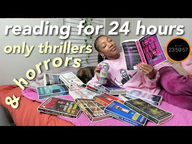 reading THRILLERS & HORRORS for 24 HOURS 🩸 24 hour reading vlog