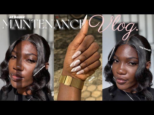 Maintenance vlog: I just woke up and chose to be talented. Hair, lashes, brows and nails at home