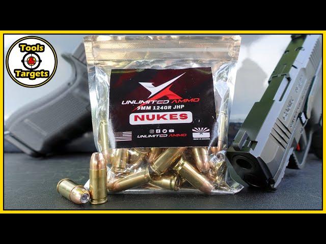 9MM NUKES!...Unlimited Ammo 124 Grain Self-Defense AMMO Ballistic Gel Test!