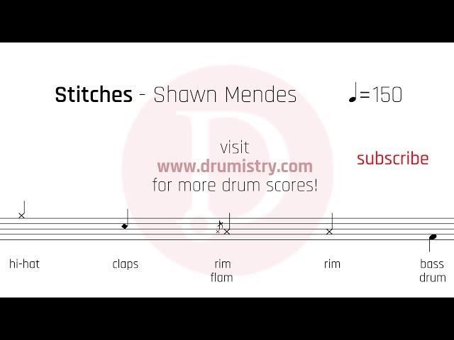 Shawn Mendes - Stitches Drum Score