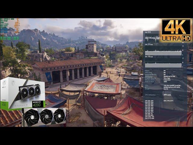 MSI SUPRIM X 4090 | Assassin's Creed: Odyssey 4K Benchmark | Max Settings | 12900K | DDR5