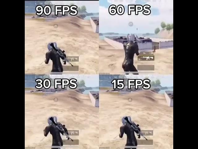 90 fps vs 60 fps vs 30 fps vs 15 fps bgmi gameplay .