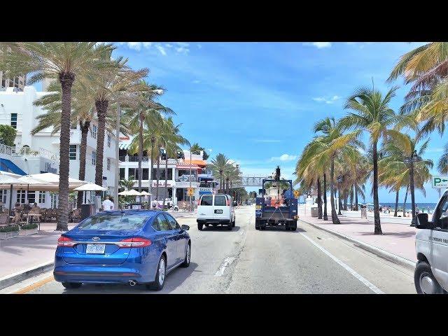 Driving Downtown - Ft Lauderdale Beach 4K - USA