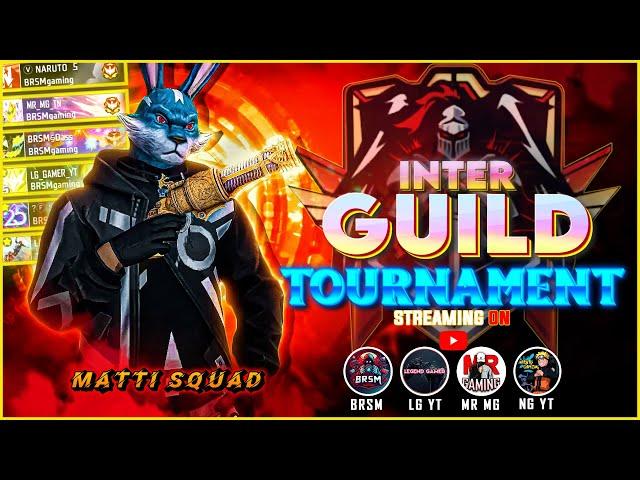 FREE FIRE 1VS1 Inter GUILD Tournament Matti Squad | 4 Streamers One Live | MR M Gaming