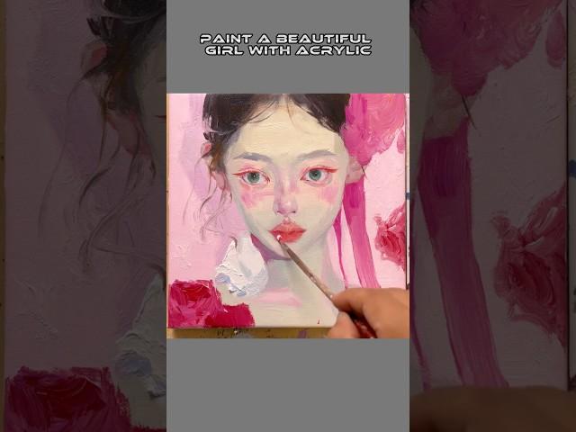 Paint a beautiful girl with acrylic #art ‍️