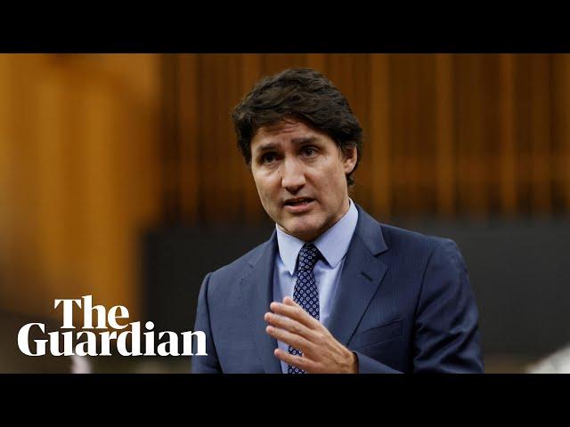 Canadian prime minister Justin Trudeau makes statement – watch live