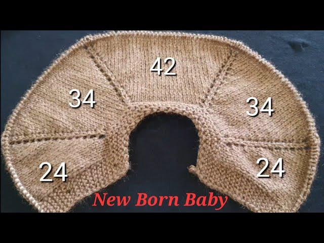 Knitting New Born Baby Cardigan step by step @KiranTheKnitter