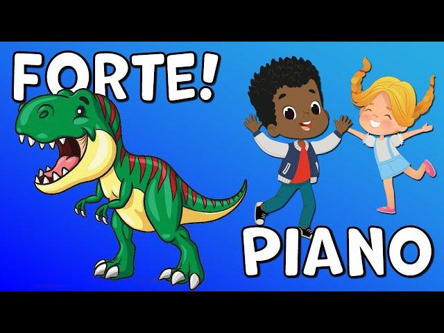 Piano and Forte Elementary Dinosaur Dance- Learn Dynamics through Play