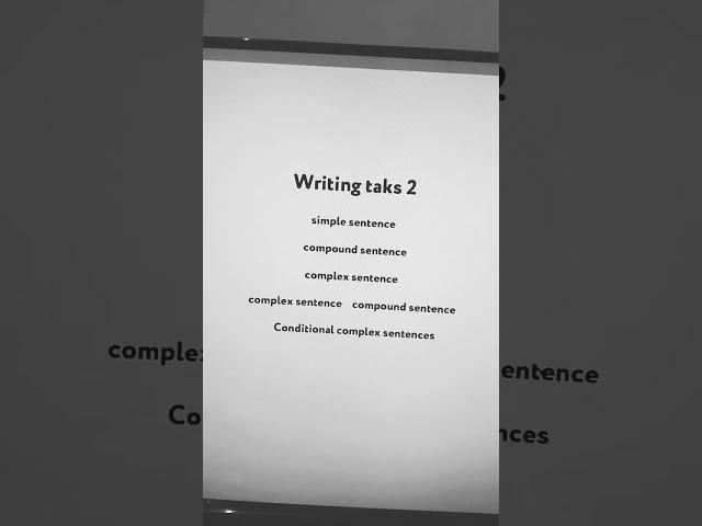 simple , complex ,compound and conditional senteces for WRITING task 2 in IELTS