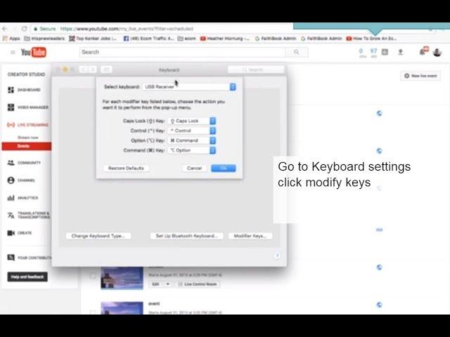 how to use the command key on a mac with a windows pc standard keyboard