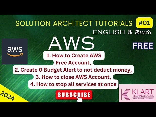 04 -AWS Solution Architect Made Simple Tutorials - How to Create Free Account in AWS, Create Budget