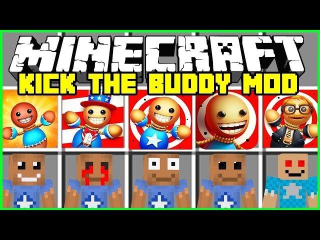 Minecraft KICK THE BUDDY MOD! | SPAWN THE BUDDY & FIGHT HIM WITH NEW WEAPONS! | Modded Mini-Game