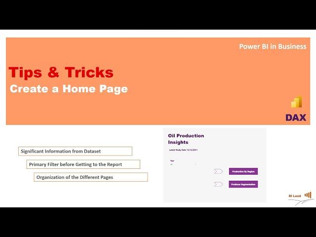 How to Create a Home Page in Power BI