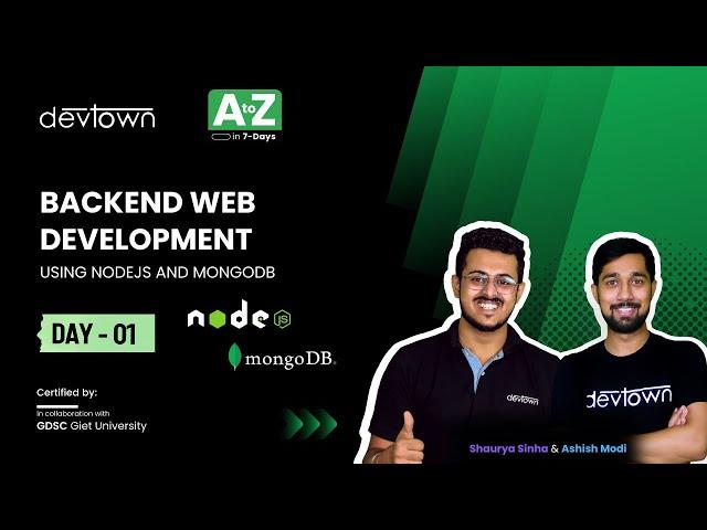 [LIVE] DAY 01 - Backend Web Development using NodeJS and MongoDB | COMPLETE in 7 - Days