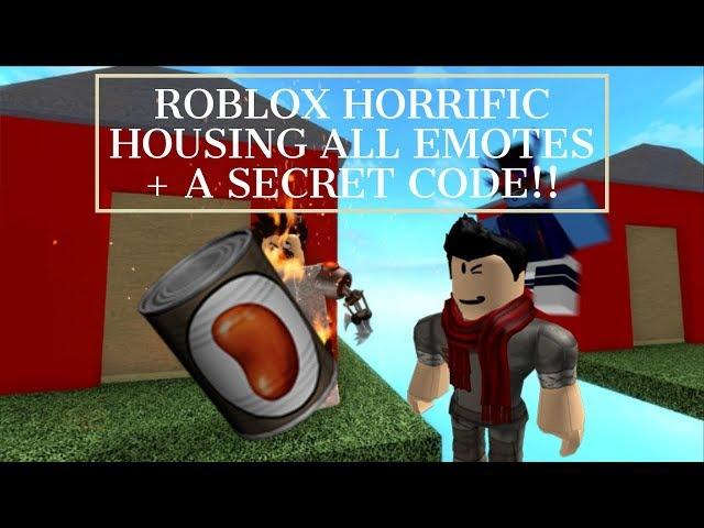 ROBLOX HORRIFIC HOUSING ALL EMOTES + A SECRET ITEM CODE