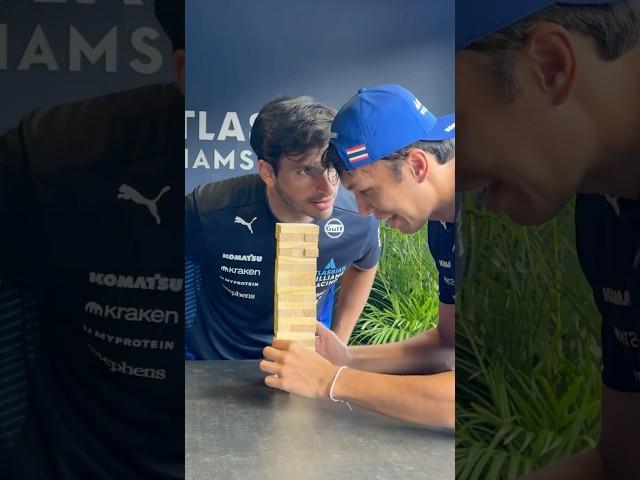 Not very Speed Jenga  Full video dropping  #carlossainz #alexalbon #f1