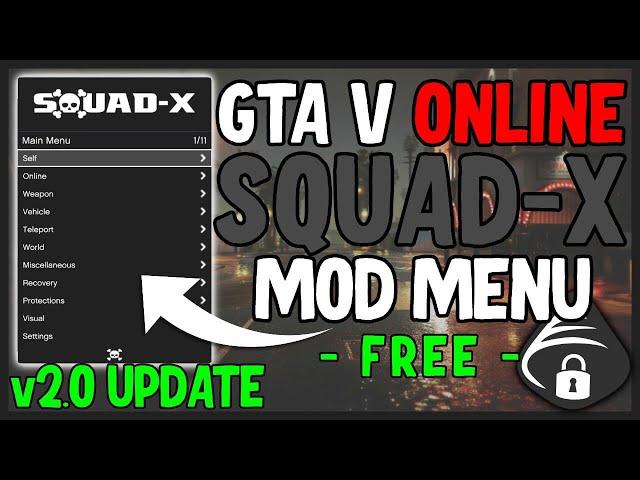 Squad-X Mod Menu v2.0 UPDATE! | FREE GTA V Mod Menu | Easy Injection! | + Recovery Options!