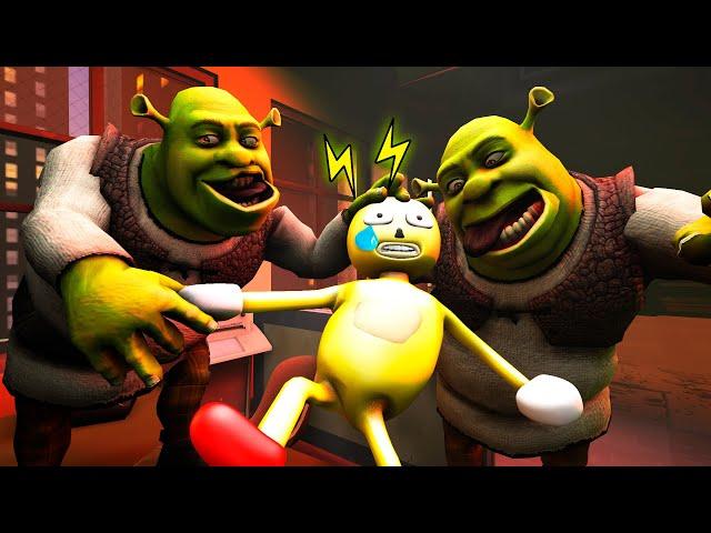 SHREK.EXE Eating a SUPER SANIC  vs 3D SANIC CLONES MEMES  In Garry`s mod!