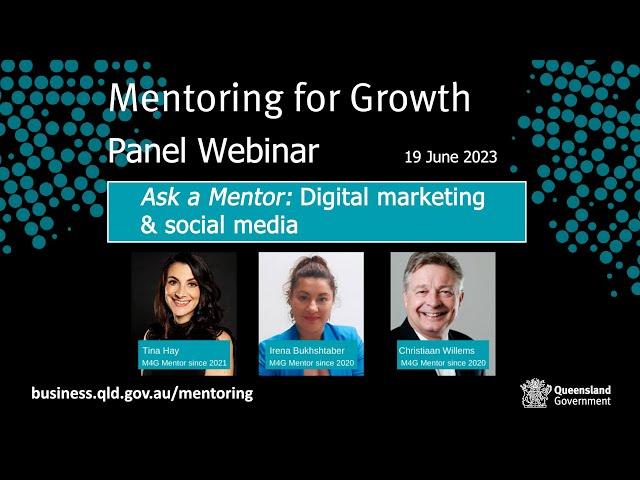 Mentoring for Growth - Ask A Mentor: Digital marketing and social media