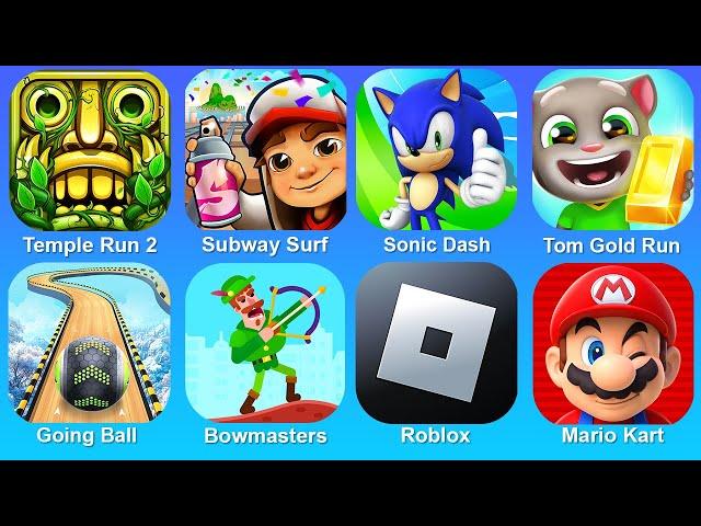 Temple Run 2,Subway Surf,Sonic Dash,Tom Gold Run,Going Balls,Bowmasters,Roblox,Mario Run