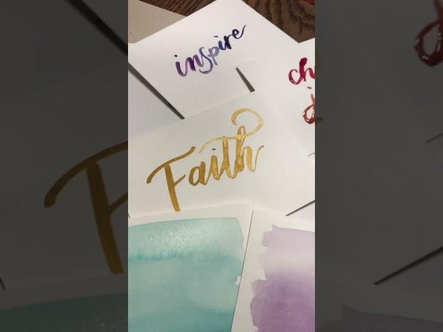 Monthly art subscription box to learn calligraphy and hand lettering with watercolor brushes and nib