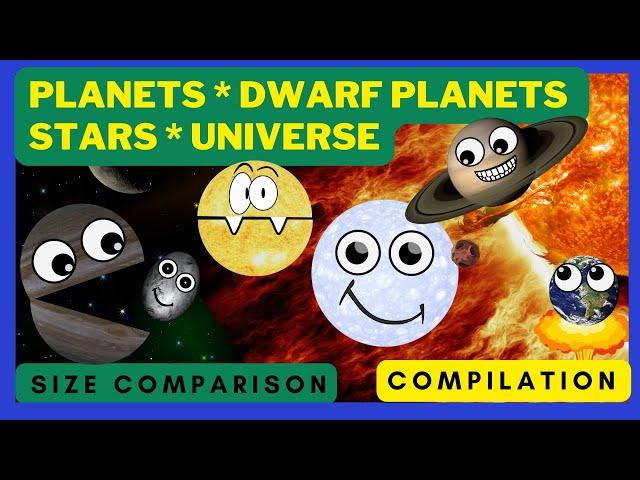 HOW BIG ARE CELESTIAL BODIES? Learn planets, stars and more | space video compilation | SafireDream