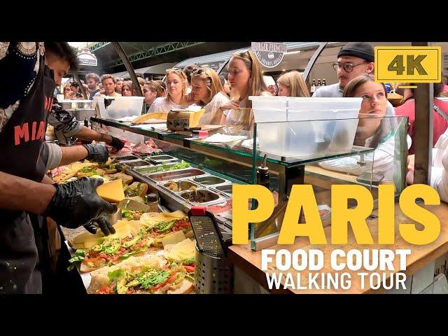 Tour in PARIS, Marché Des Enfants Rouges Most Famous Food Court in PARIS, 4K Walk in April 2024