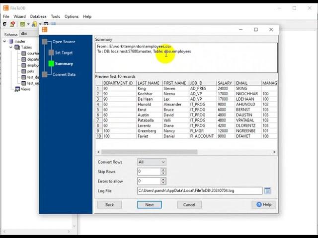 Import CSV into SQL Server table in a few clicks