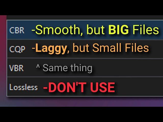 CBR vs CQP vs VBR, which Rate Control to use for Video Editing and OBS