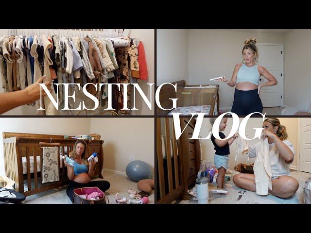 NESTING VLOG! organizing nursery + packing hospital bag for baby #2