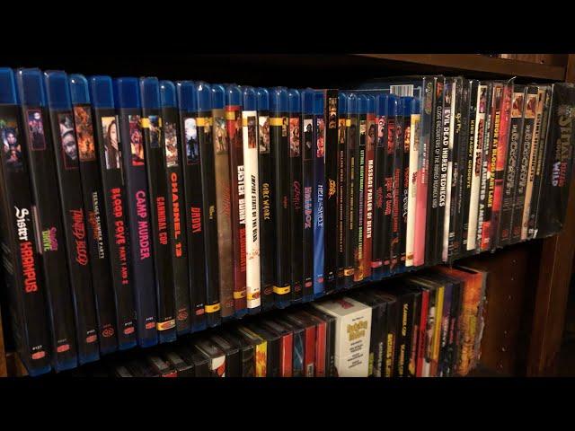 Sub Rosa Studios, SRS Cinema Horror Collection Overview Shelf By Shelf, Blu Ray DVD VHS Limited