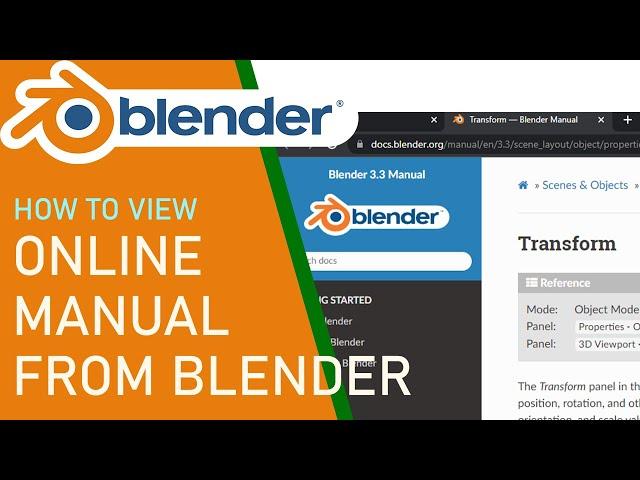 Blender how to view online manual from blender