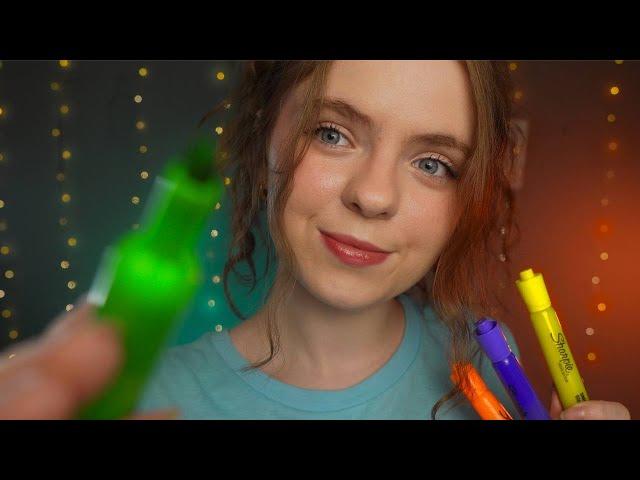 ASMR Drawing AND Tapping ON Your Face! Dot, dot, line ️ Layered sounds