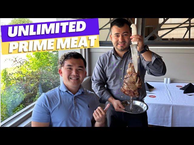 Unlimited prime steak at 12 cuts Brazilian steak house in Dallas Texas