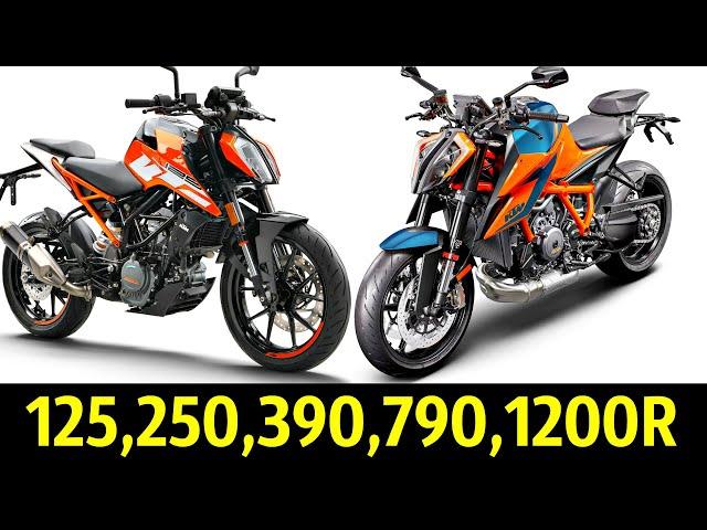  Вся Линейка KTM Duke - 125 ,200 ,250 ,390 ,690 ,790 ,990 ,1290 R !