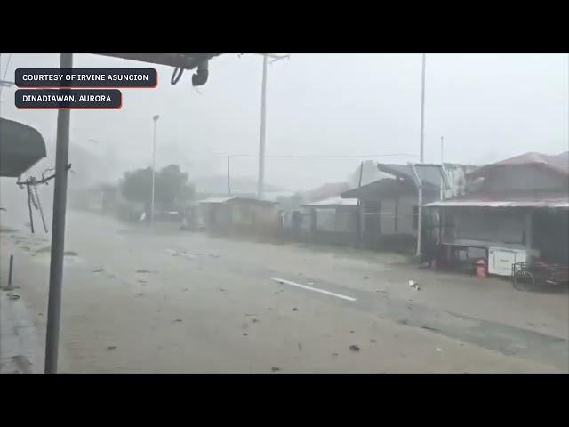 Super Typhoon Pepito brings heavy rain and strong winds through Dinadiawan, Aurora